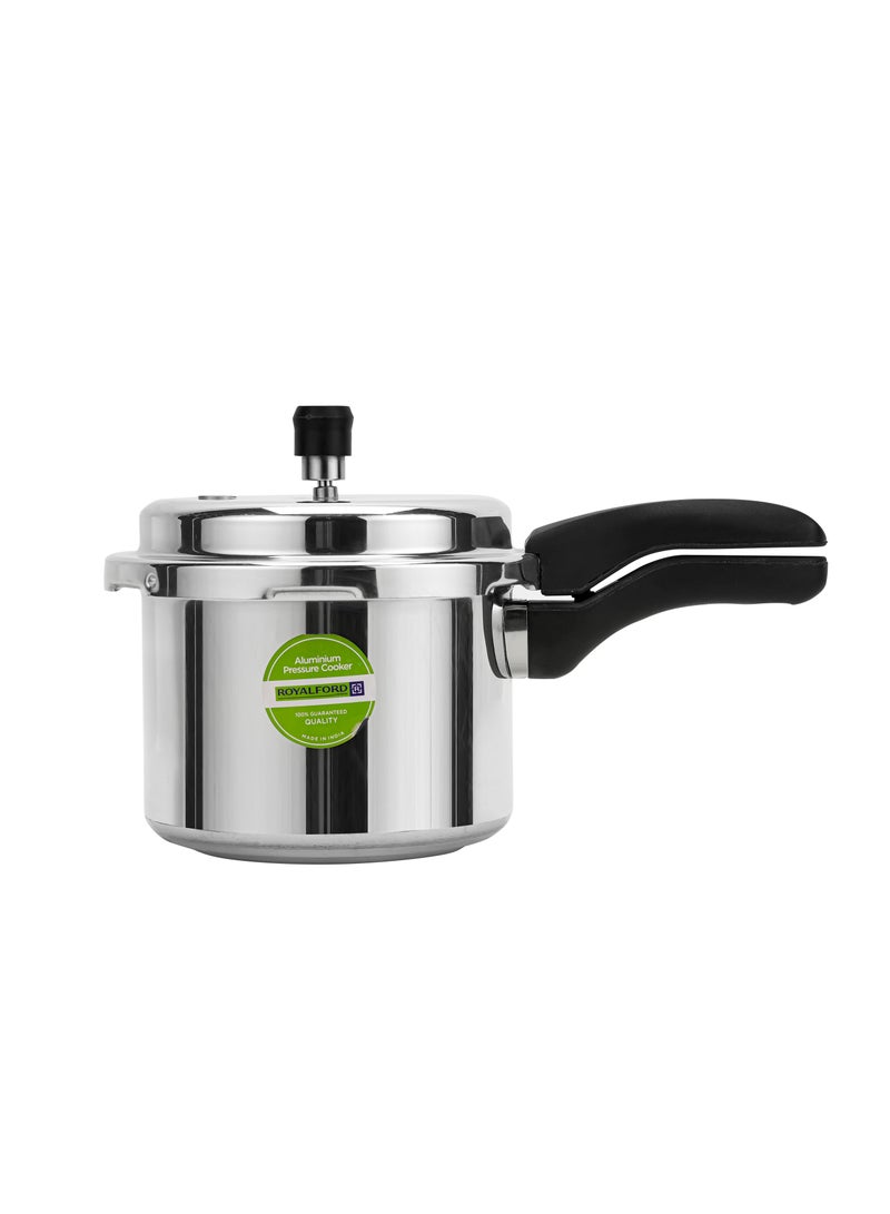 Royalford 3.0 L Aluminum Pressure Cooker- RF11941| Equipped with Improved Pressure Regulator, Handle, Anti Implosion Lid and Stepped Bottom Design Silver - Image 2