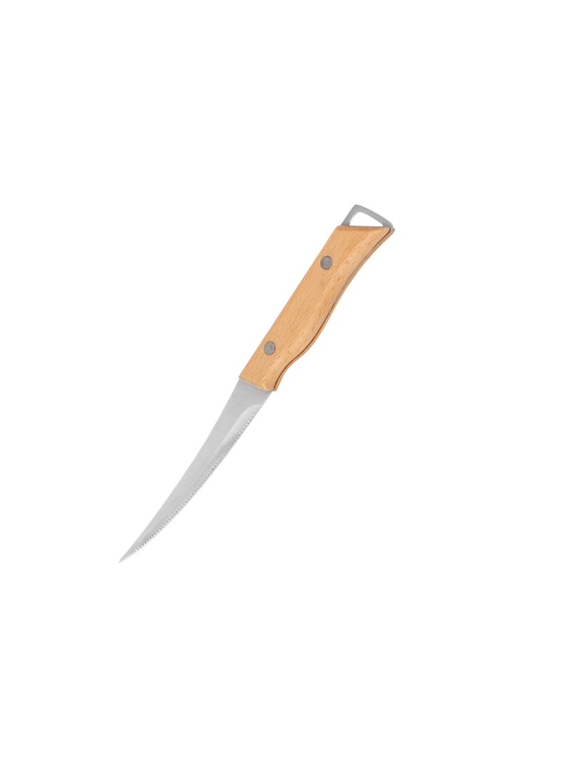 Royalford Royalford 5" Fruit Knife- RF12096| With Extra-Sharp Stainless Steel Blades and Wooden Handle Beige  - Image 2