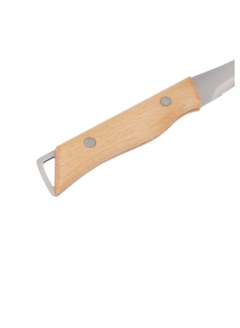 Royalford Royalford 5" Fruit Knife- RF12096| With Extra-Sharp Stainless Steel Blades and Wooden Handle Beige  - Image 5