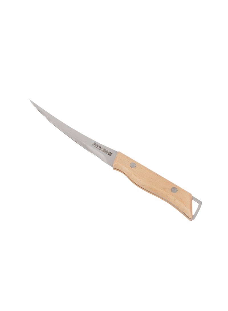Royalford Royalford 5" Fruit Knife- RF12096| With Extra-Sharp Stainless Steel Blades and Wooden Handle Beige  - Image 1