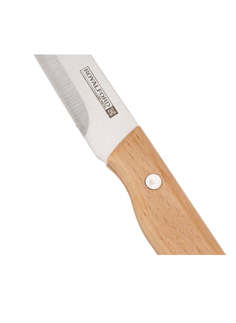 Royalford Royalford 5" Utility Knife- RF12095| With Extra-Sharp Stainless Steel Blades and Wooden Handle  - Image 3