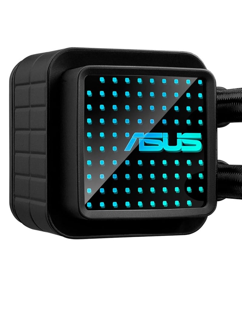 ASUS - Prime LC 240 ARGB All-in-one AIO CPU Liquid Cooler AMD: AM5 & AM4 Intel: LGA 1851, 1700, 1200, 115x Specially Designed CPU Contact Area, finned Channels, Infinity Mirror, pre-Installed ARGB Fans - Image 1
