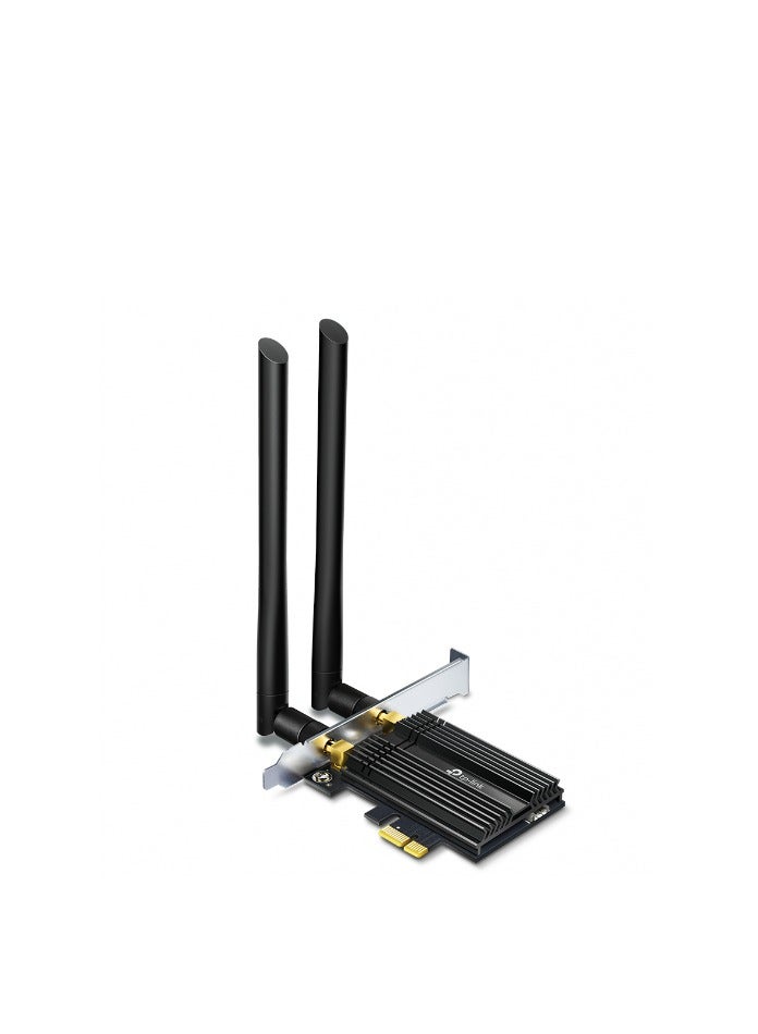 TP-LINK - AX3000 Wi-Fi 6 Bluetooth 5.2 PCIe Adapter | Black - Image 1