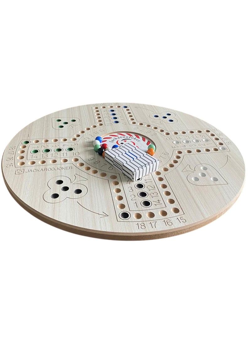 جاكارو جوكر Jackaroo Classic Board Game, Double-Sided, 4-6 Players, with Marbles and Cards  - Image 3