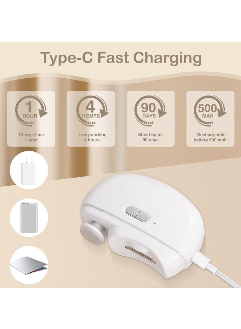 Rock Pow Electric Baby Nail Clippers, 2-in-1 Electric Polishing Automatic Nail Clippers Pro with Light Trimmer Nail Cutter Manicure for Baby Elderly Care Tools, elecctric nail trimmer - Image 2