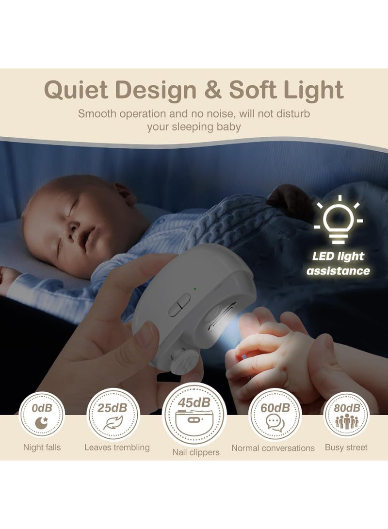 Rock Pow Electric Baby Nail Clippers, 2-in-1 Electric Polishing Automatic Nail Clippers Pro with Light Trimmer Nail Cutter Manicure for Baby Elderly Care Tools, elecctric nail trimmer - Image 5