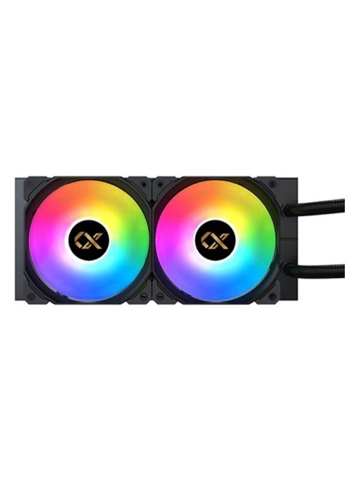Xigmatek FROZR-O II 240 (AIO Liquid Cooler, Black, LCD Pump Head, 2xX22A PWM ARGB Fan, Galaxy II Fan Control Box & Remote) EN40429  - Image 3