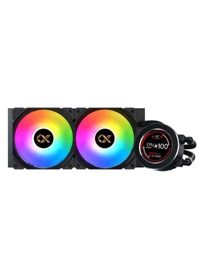 Xigmatek FROZR-O II 240 (AIO Liquid Cooler, Black, LCD Pump Head, 2xX22A PWM ARGB Fan, Galaxy II Fan Control Box & Remote) EN40429  - Image 2