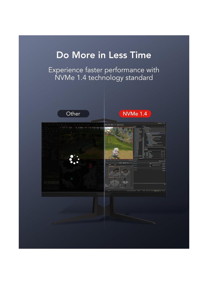 ليكسار Lexar NM610PRO 500GB SSD, M.2 2280 PCIe Gen3x4 NVMe 1.4 Internal SSD, Up to 3300MB/s Reading, 1700MB/s Write, 3D NAND Flash Internal SSD Drives for Notebook, Desktop, PC 500 GB - Image 3
