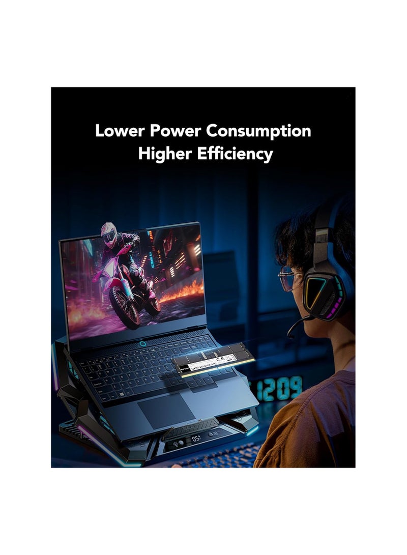 Lexar - SODIMM 16GB DDR5 RAM 5600MHz 262-Pin DDR5 SODIMM Laptop RAM High Performance SO-DIMM Memory for Laptop Memory/All-in-One Intel NUC Mini PC 1.1V CL46-45-45-90 (LD5S16G56C46ST-BGS) 16inch Black - Image 1