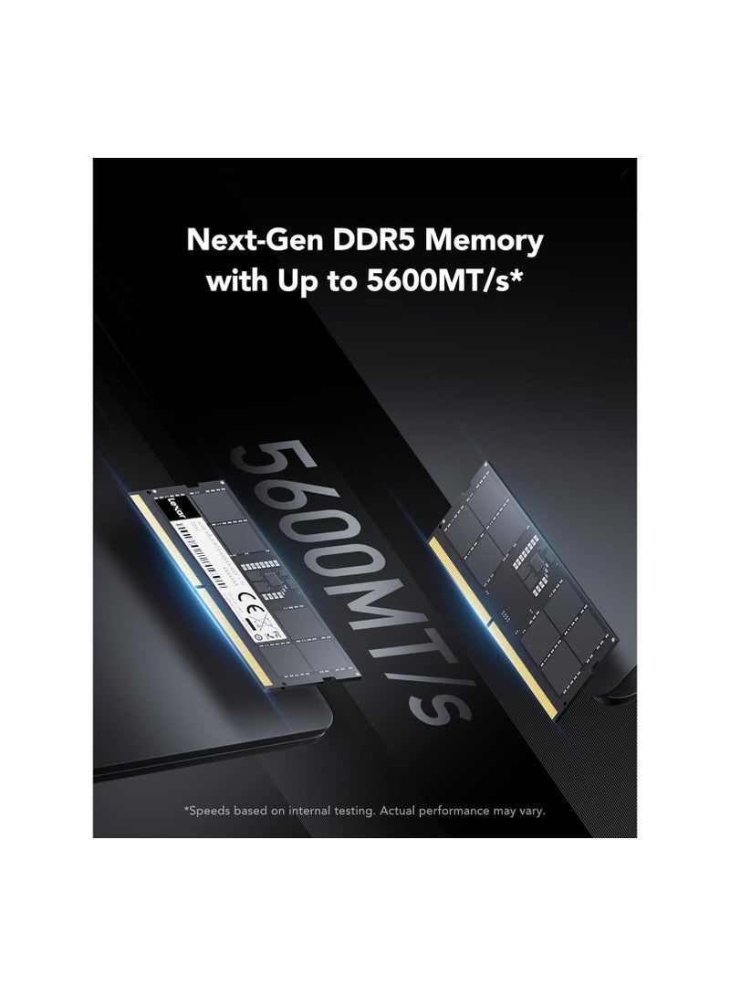 Lexar - SODIMM 16GB DDR5 RAM 5600MHz 262-Pin DDR5 SODIMM Laptop RAM High Performance SO-DIMM Memory for Laptop Memory/All-in-One Intel NUC Mini PC 1.1V CL46-45-45-90 (LD5S16G56C46ST-BGS) 16inch Black - Image 1
