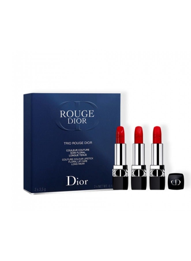 ديور DIOR - DIOR Dior 3 sets (moisturizing + matte + velvet) (3348901508384) Red and pink