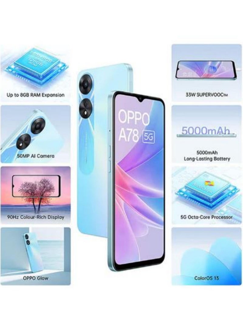 A78 5G Dual SIM Glowing Blue 8GB RAM 128GB