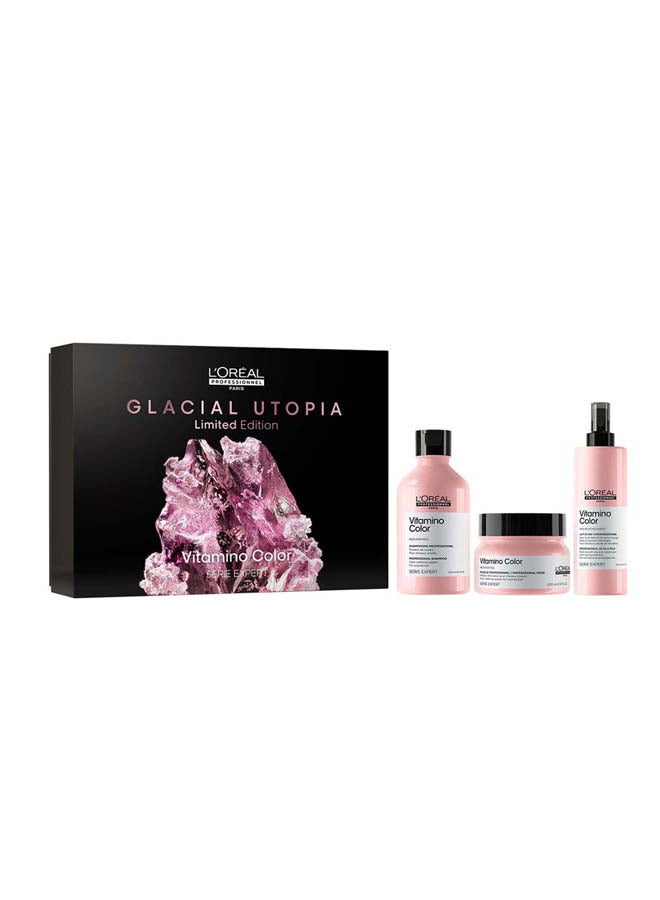 L'Oréal Professionnel - Vitamino Color  Glacial Utopia Trio Set, Shampoo 300Ml And Mask 250Ml And Spray 190Ml 740ml - Image 1