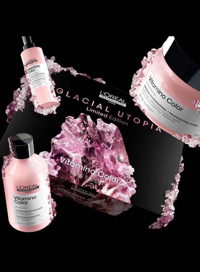 L'Oréal Professionnel - Vitamino Color  Glacial Utopia Trio Set, Shampoo 300Ml And Mask 250Ml And Spray 190Ml 740ml - Image 1
