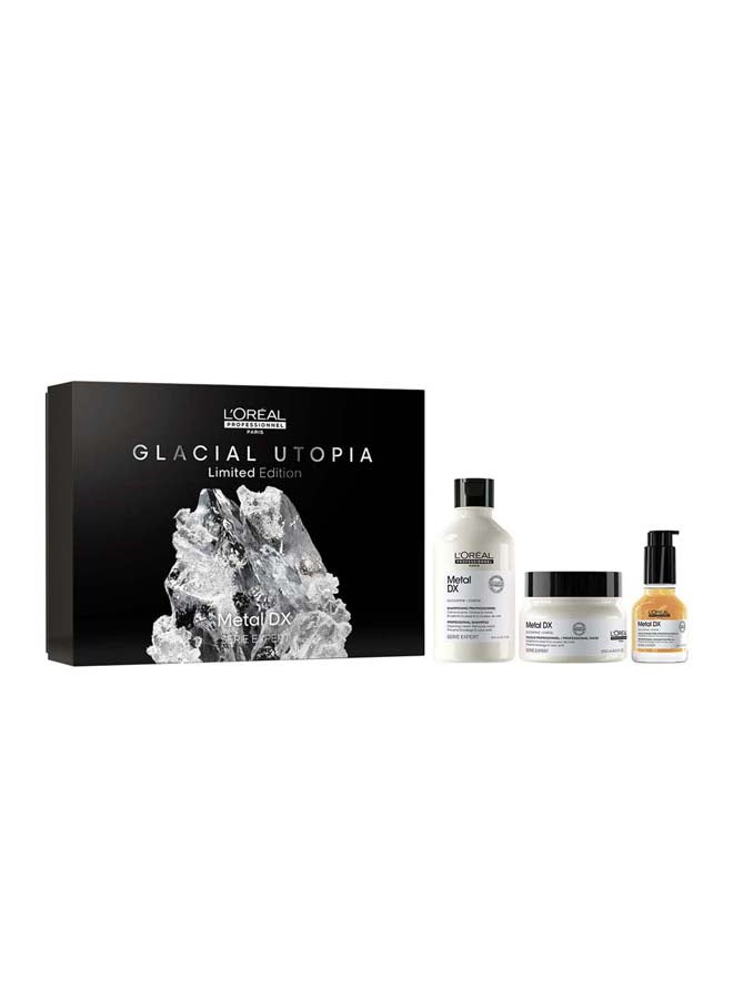 L'Oréal Professionnel Metal Detox Glacial Utopia Trio Set Shampoo 300Ml And Mask 250Ml And Oil 50Ml Serie Expert 600ml - Image 1