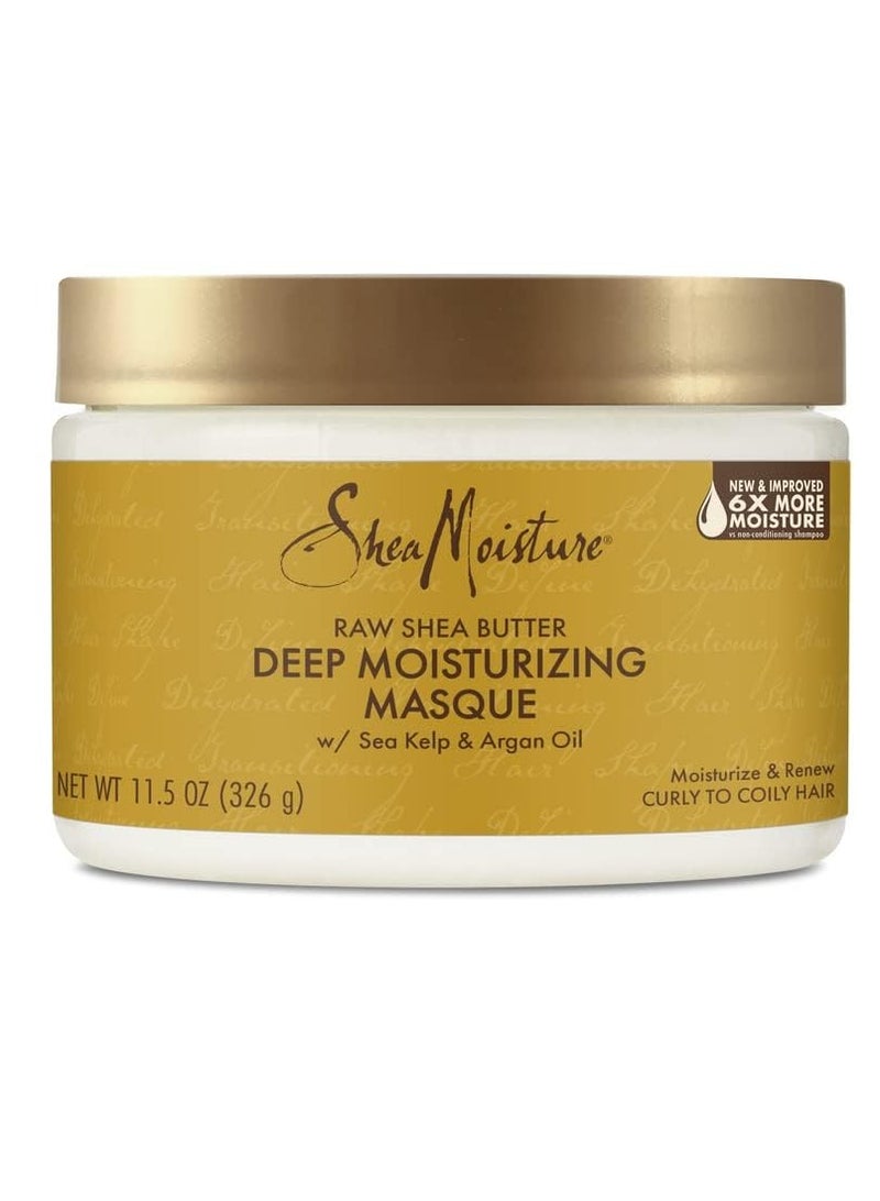 SheaMoisture Raw Shea Butter Deep Moisturizing Hair Masque, 11.5 fl oz - Deep Conditioner for Curly Hair to Moisturize and Renew, Sustainable, Organic, Cruelty-Free - Image 1