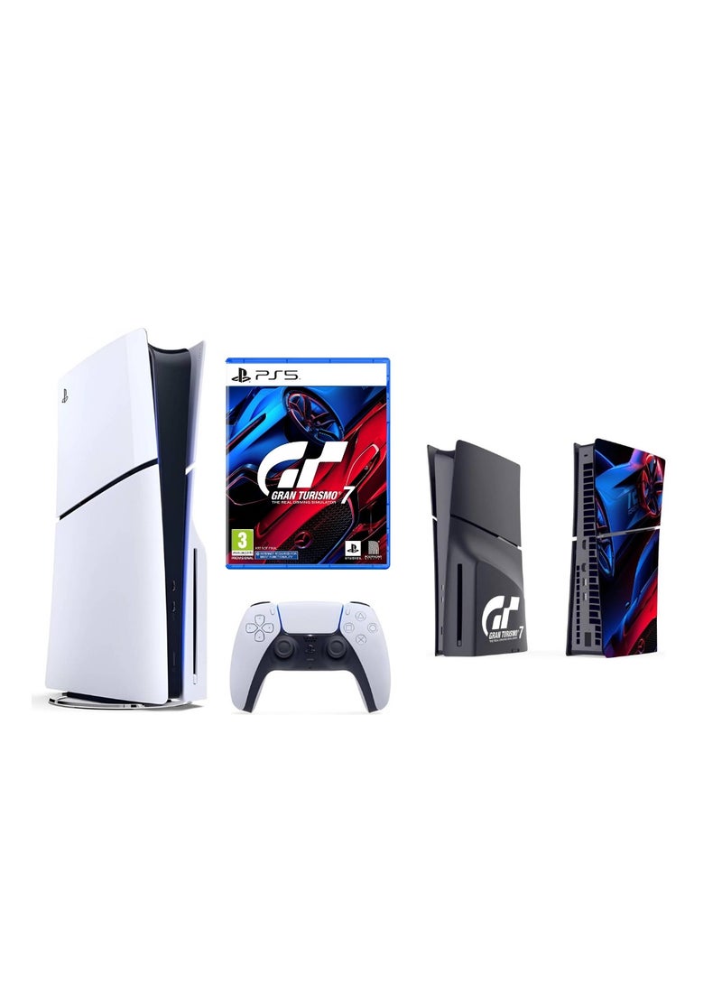 Sony Playstation 5 Slim Disc Console with  Gran Turismo 7 Faceplate + Gran Turismo 7 Game CD  - Image 1