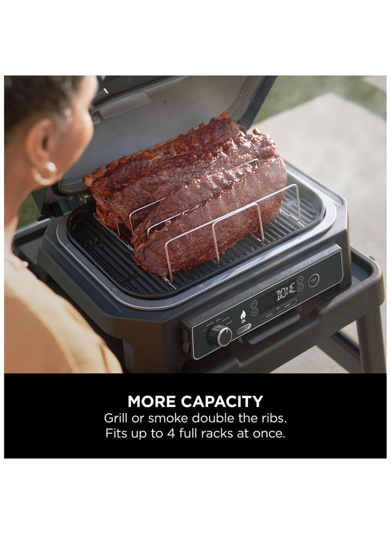 Ninja Ninja Woodfire XL Rib Rack for Grilling up to 4 Full Racks of Ribs, Compatible with Ninja Woodfire XL BBQ Grill, Black, XSKOGXLRBRKEU  - Image 3