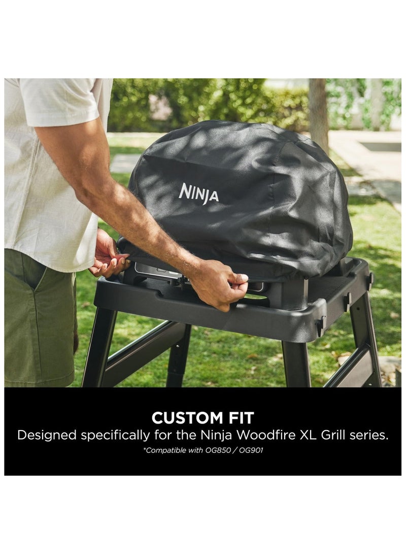 Ninja Ninja Woodfire XL Grill Cover, Anti-Fade Weather Resistant BBQ Cover with Drawstring, Polyester, Drawstring, Black, XSKOGXLCVREU  - Image 2