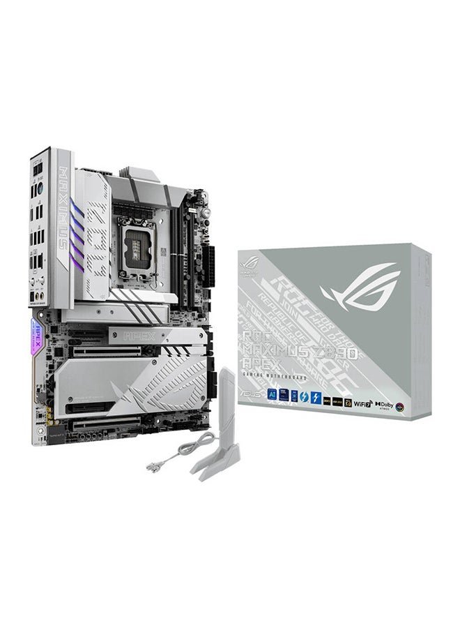 ROG Maximus Z890 Apex LGA 1851 ATX Motherboard, Intel Z890 Chipset, 2x DDR5 DIMM Slots, Up to 96GB Max Memory, Wi-Fi 7 & BT 5.4, 2x PCIe 5.0 x16 Slots, 6x M.2 Slots, White | 90MB1IP0-M0EAY0 White