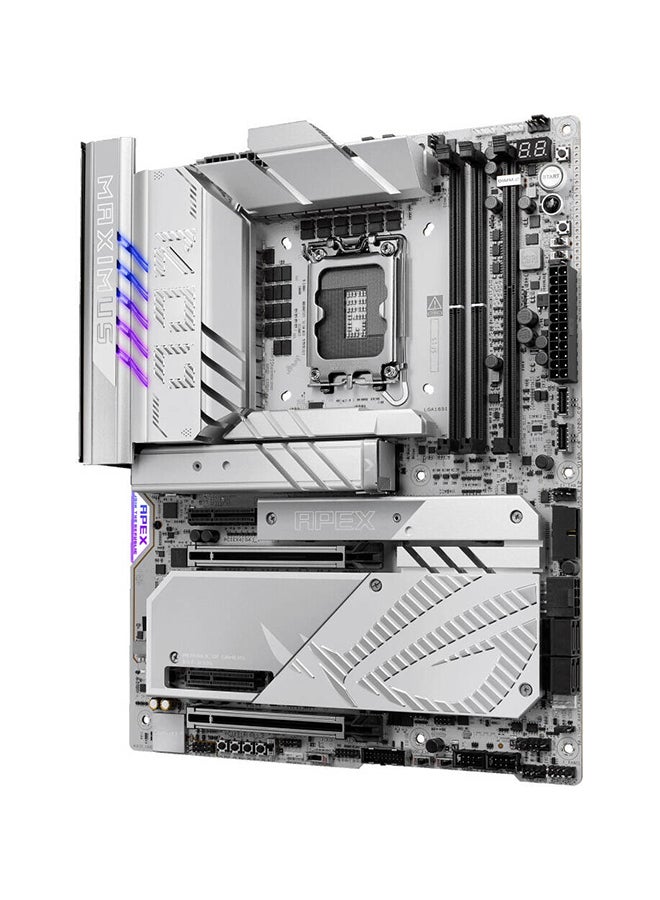ROG Maximus Z890 Apex LGA 1851 ATX Motherboard, Intel Z890 Chipset, 2x DDR5 DIMM Slots, Up to 96GB Max Memory, Wi-Fi 7 & BT 5.4, 2x PCIe 5.0 x16 Slots, 6x M.2 Slots, White | 90MB1IP0-M0EAY0 White