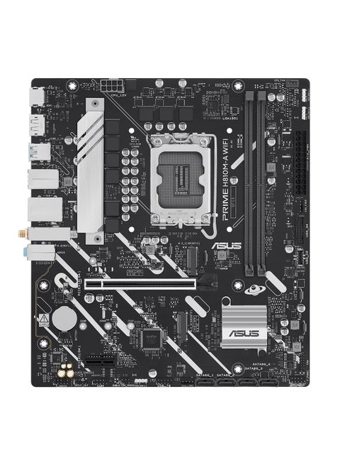 Prime H810M-A WiFi LGA 1851 Micro-ATX Motherboard, Intel H810 Chipset, 2x DIMM DDR5 Slots, Up to 128GB Max Memory, 1x PCIe 4.0 x16 Slot, 2x M.2 Slot, WiFi & BT Connectivity | 90MB1KJ0-M0EAY0 Black