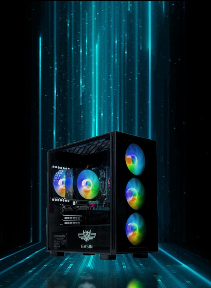 غاز كمبيوتر ألعاب بمعالج Core I5-12400F/بطاقة رسومات Nivida GeForce RTX 4060/محرك أقراص SSD سعة 1 تيرابايت/ذاكرة وصول عشوائي DDR4 سعة 16 جيجابايت/نظام تشغيل Windows 11/ أسود اسود  - Image 2