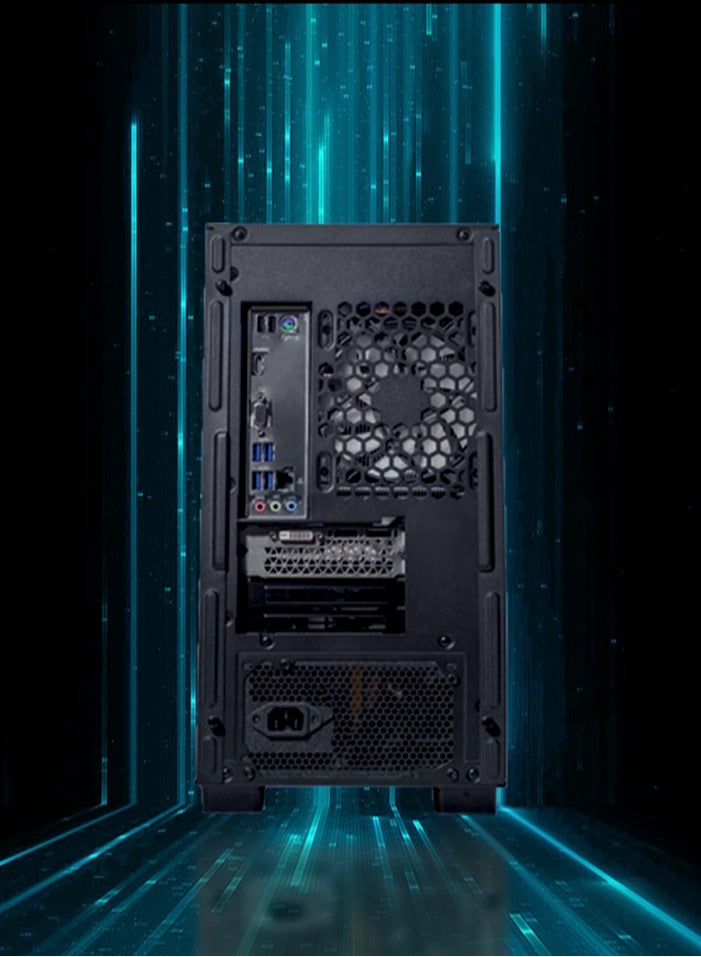 غاز - كمبيوتر ألعاب بمعالج Core I5-12400F/بطاقة رسومات Nivida GeForce RTX 4060/محرك أقراص SSD سعة 1 تيرابايت/ذاكرة وصول عشوائي DDR4 سعة 16 جيجابايت/نظام تشغيل Windows 11/ أسود اسود - Image 1