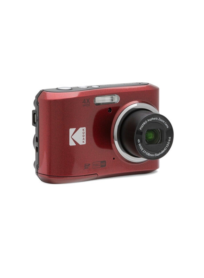 كوداك - PIXPRO FZ45-RD 16MP Digital Camera 4X Optical Zoom 27mm Wide Angle 1080P Full HD Video 2.7" LCD Vlogging Camera Red - Image 1