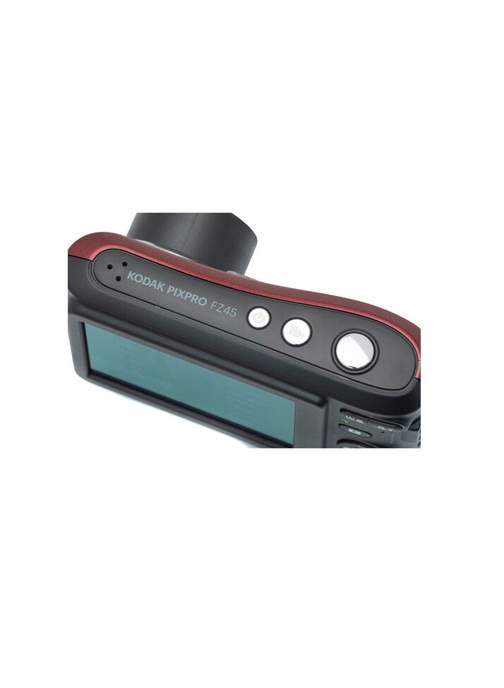 كوداك - PIXPRO FZ45-RD 16MP Digital Camera 4X Optical Zoom 27mm Wide Angle 1080P Full HD Video 2.7" LCD Vlogging Camera Red - Image 1