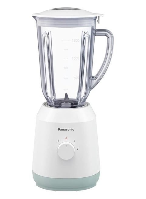 خلاط بشفرة من الفولاذ المقاوم للصدأ، إبريق بلاستيكي سعة 1.5 لتر، 1 مطحنة جافة، سرعتان + 1 نبض 1.5 L 450 W MX-EX1511WTN أبيض