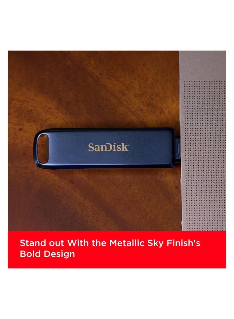 Sandisk - 128GB Phone Drive for iPhone - The 2-in-1 USB for iPhone,iPad, and Computer - Flash Drive with Lightning and USB Type-C Connectors,Write Speed 120 MBps, Metallic Sky - SDIXD0N-128G-GN6NE 128 GB - Image 1