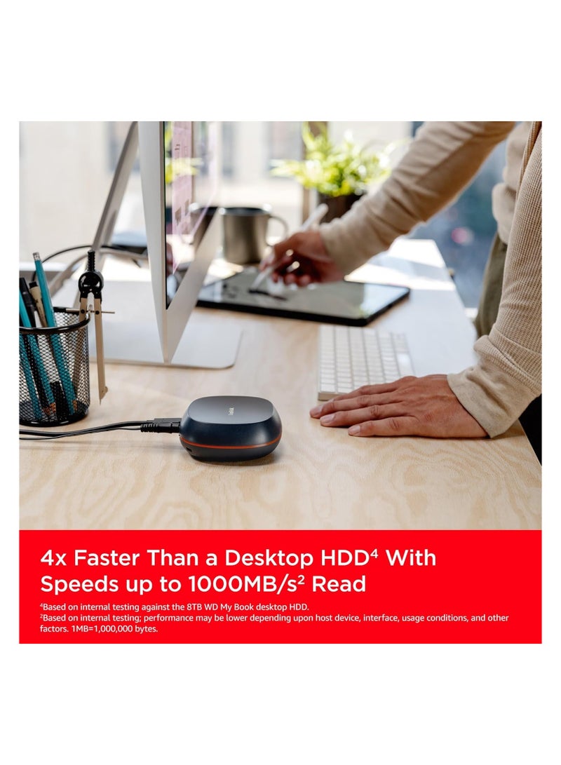 Sandisk Desk Drive 4TB USB Type-C Desktop External SSD, up to 1000MB/s, High-Capacity Solid State Drive 4 TB  - Image 4