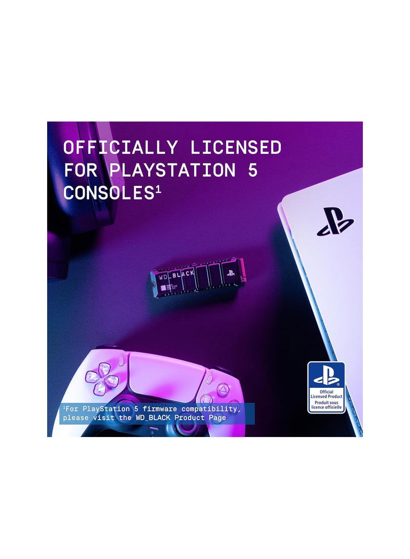 دبليو دي قرص SSD NVMe M.2 بسعة 2 تيرابايت SN850P معتمد رسميًا لتوسيع التخزين لوحدات تحكم PS5، بسرعة تصل إلى 7,300 ميجابايت/ثانية مع مبرد - WDBBYV0020BNC-WRSN - Image 2