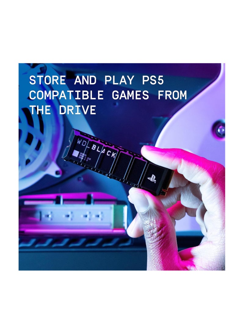 دبليو دي قرص SSD NVMe M.2 بسعة 2 تيرابايت SN850P معتمد رسميًا لتوسيع التخزين لوحدات تحكم PS5، بسرعة تصل إلى 7,300 ميجابايت/ثانية مع مبرد - WDBBYV0020BNC-WRSN - Image 5