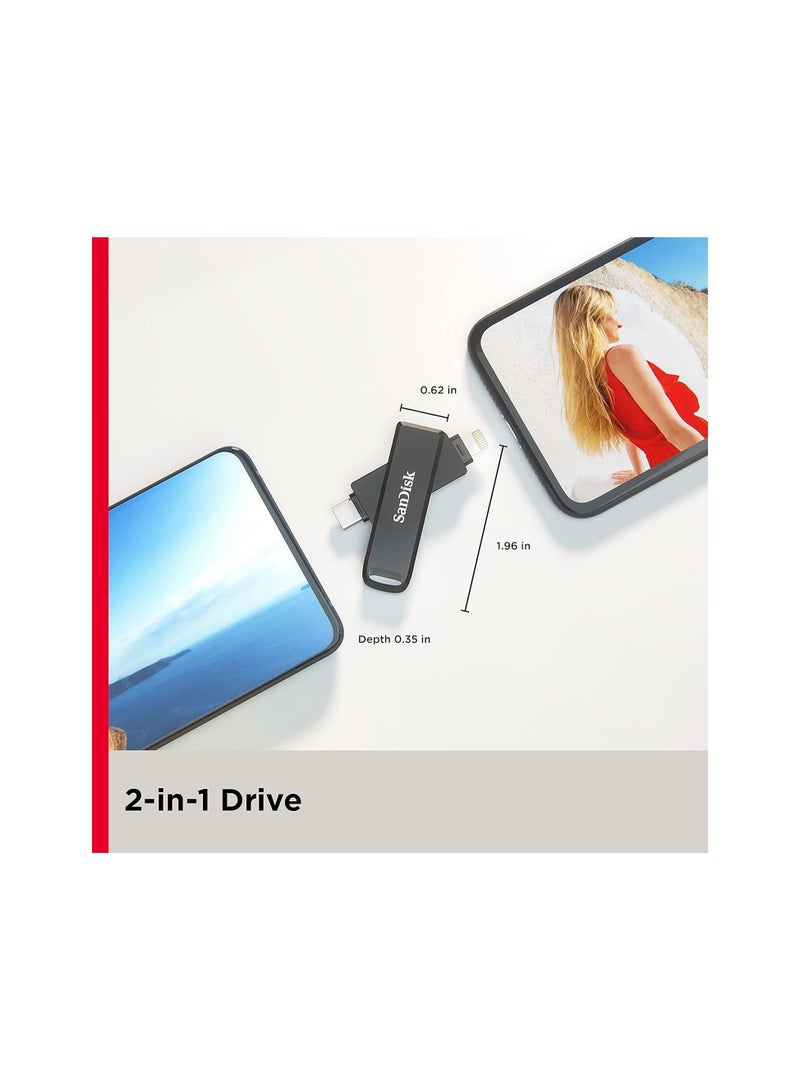 sandisk Ixpand Flash Drive Luxe 256Gb - Usb-C + Lightning - For Iphone, Ipad, Mac, Usb Type-C Devices Including Android 265 GB - Image 3
