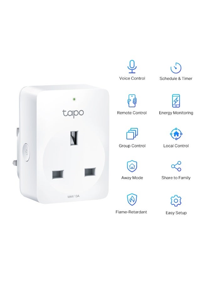 تي بي لينك Tapo P110 Mini Smart Wi-Fi Socket with Energy Monitoring, Remote Control, Voice Control, Scheduling, Timer, and Compact Design for Efficient Home Automation White - Image 5