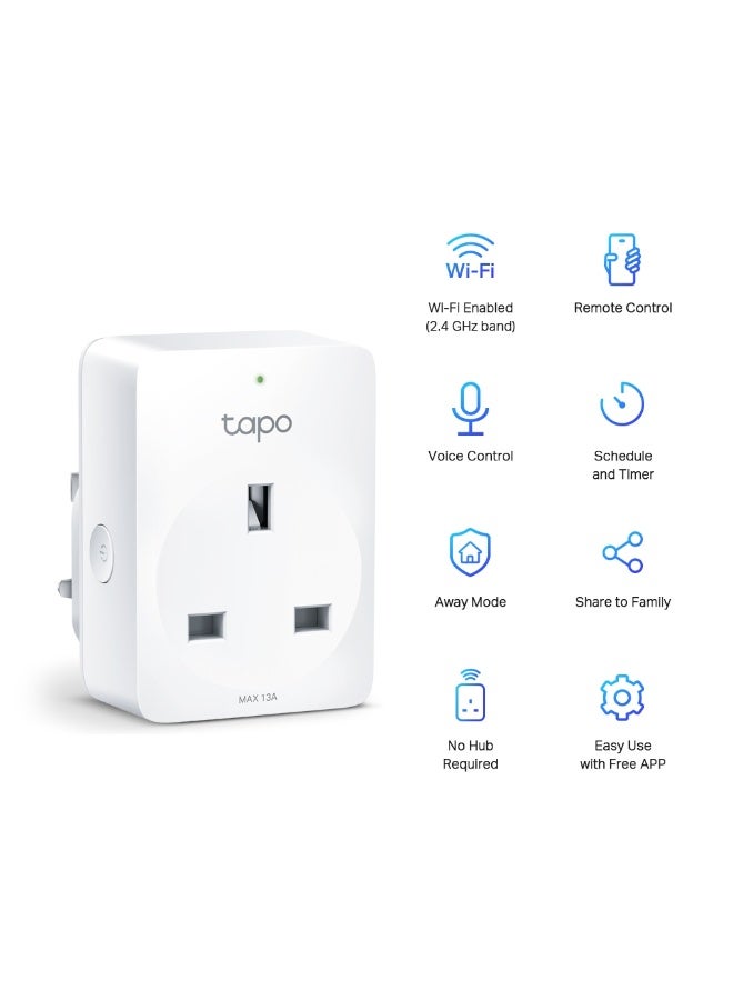 تي بي لينك Tapo P100 (2-Pack) Mini Smart Wi-Fi Socket, Remote Control, Scheduling, Timer, Voice Control, Away Mode, Compact Design, Easy Setup for Home Automation White - Image 3