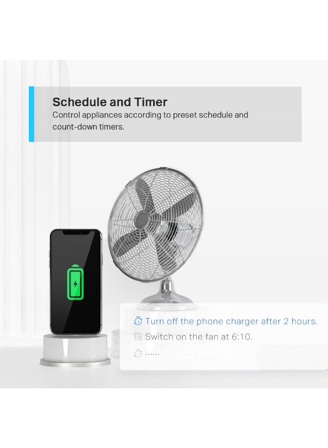 تي بي لينك Tapo P100 (2-Pack) Mini Smart Wi-Fi Socket, Remote Control, Scheduling, Timer, Voice Control, Away Mode, Compact Design, Easy Setup for Home Automation White - Image 5