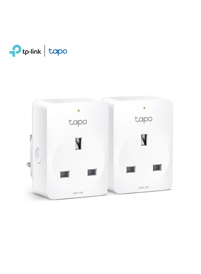تي بي لينك Tapo P100 (2-Pack) Mini Smart Wi-Fi Socket, Remote Control, Scheduling, Timer, Voice Control, Away Mode, Compact Design, Easy Setup for Home Automation White - Image 1