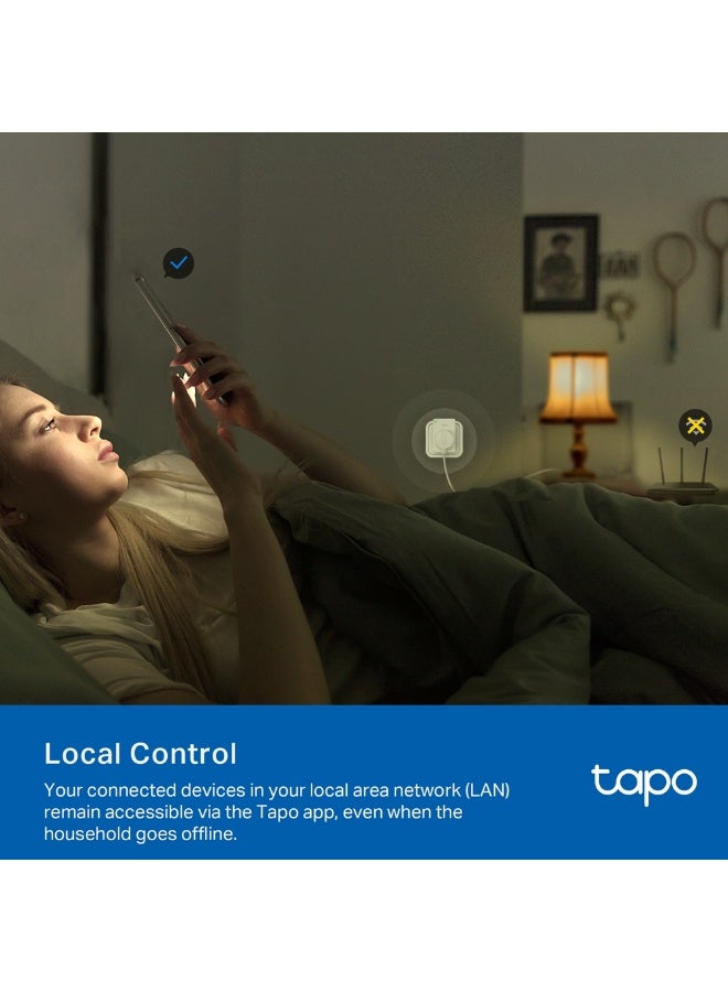 تي بي لينك Tapo Mini Smart Wi-Fi Socket, Remote Control, Scheduling, Timer, Voice Control, Away Mode, Compact Design, Easy Setup for Home Automation White - Image 2