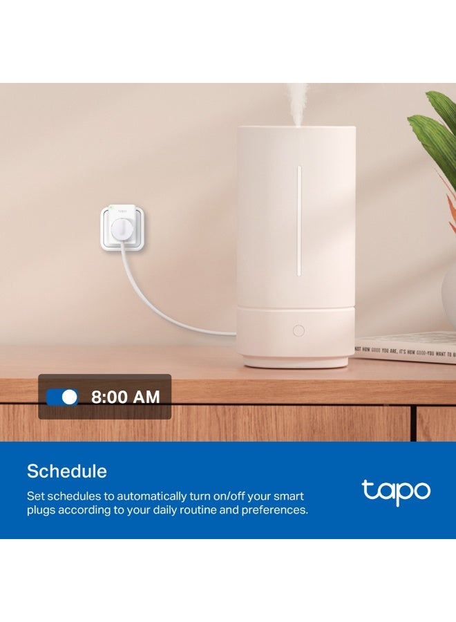 تي بي لينك Tapo Mini Smart Wi-Fi Socket, Remote Control, Scheduling, Timer, Voice Control, Away Mode, Compact Design, Easy Setup for Home Automation White - Image 5