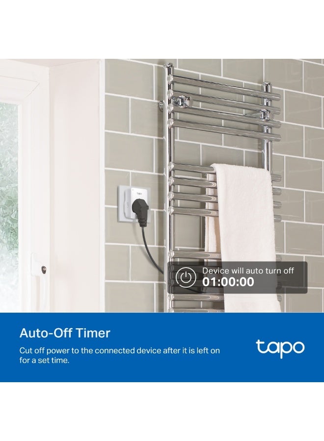 تي بي لينك Tapo Mini Smart Wi-Fi Socket, Remote Control, Scheduling, Timer, Voice Control, Away Mode, Compact Design, Easy Setup for Home Automation White - Image 4