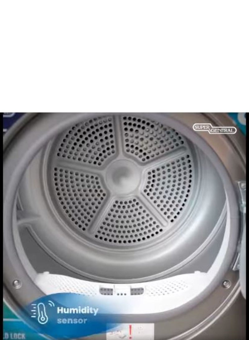 SUPER GENERAL - 8KG Dryer With 16 customizable programs, Digital Display 8 kg SGD8800DDS Silver - Image 1