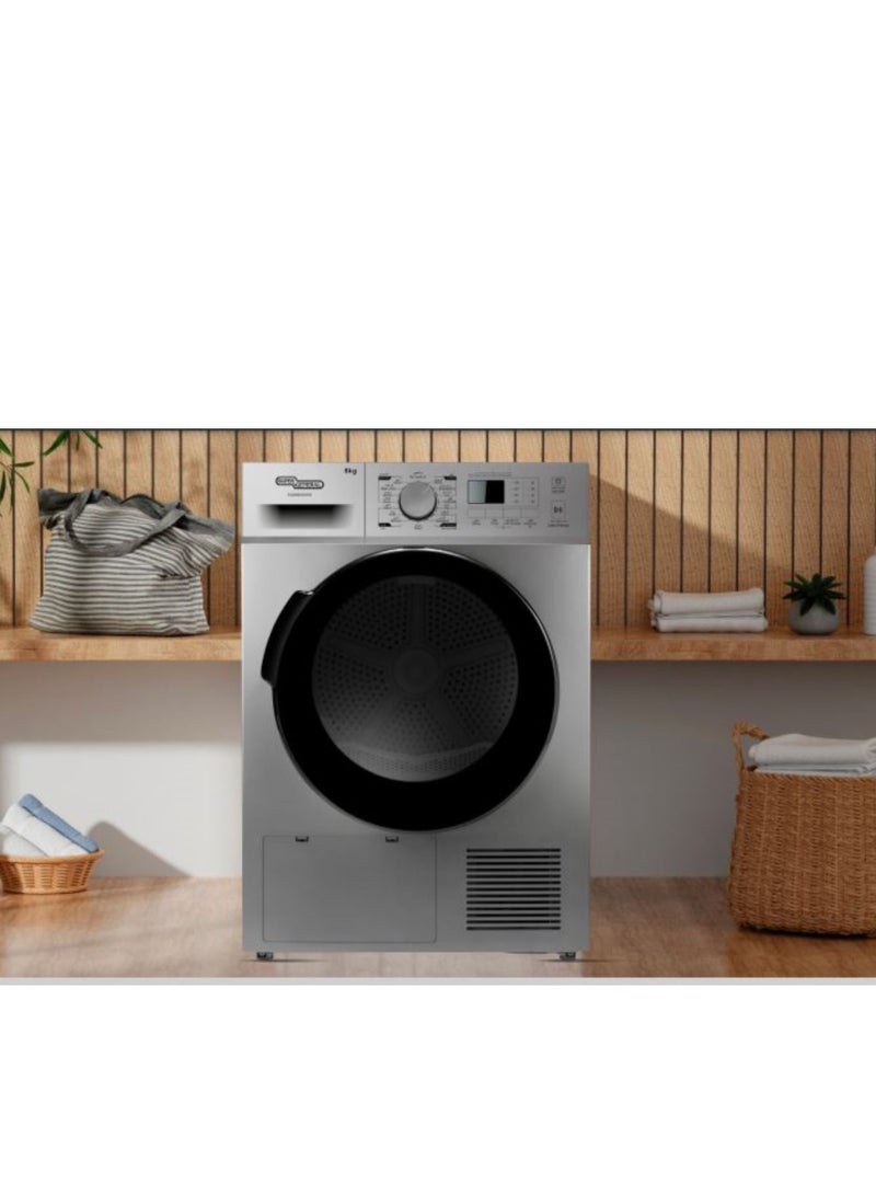 SUPER GENERAL - 8KG Dryer With 16 customizable programs, Digital Display 8 kg SGD8800DDS Silver - Image 1