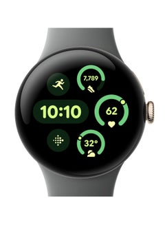 Google Google Pixel Watch 3 (45 mm) - Android smartwatch with heart rate tracking, advanced running from Fitbit, fitness insights, 24-hour battery - matte hazel aluminium case - hazel band - Wi-Fi Hazel  - Image 2