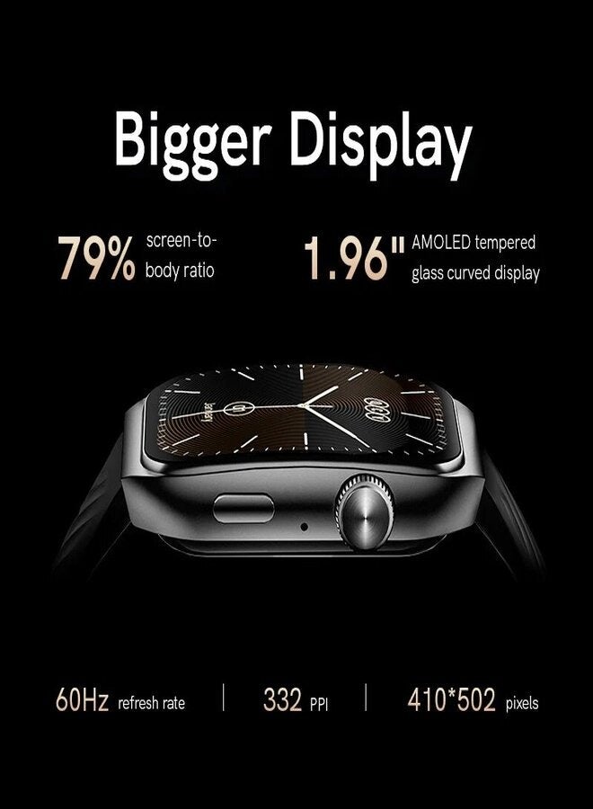 260 mAh QCY Watch GS2 With 1.96 AMOLED Big Screen Display, 100 Plus Watch Faces, 10 Days Battery Life, Health and Sports Tracking Black - pnsku/N70148294V/45/_/1738572511/1a06ae04-c16a-4018-bfd8-c9c19fe4eb18