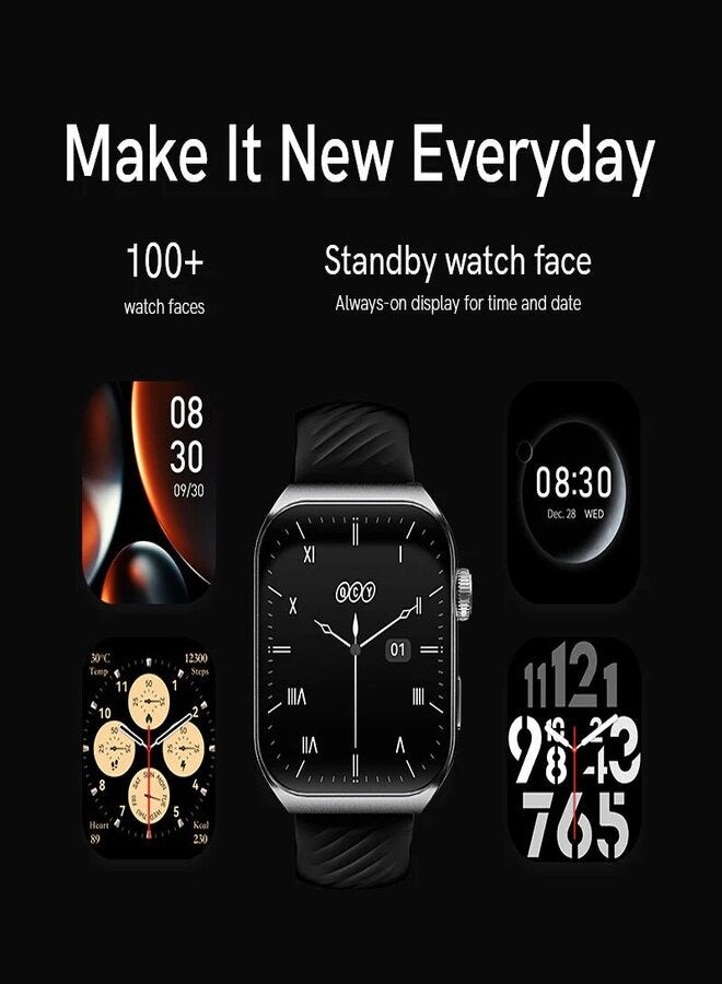 QCY 260 mAh QCY Watch GS2 With 1.96 AMOLED Big Screen Display, 100 Plus Watch Faces, 10 Days Battery Life, Health and Sports Tracking Black  - Image 4
