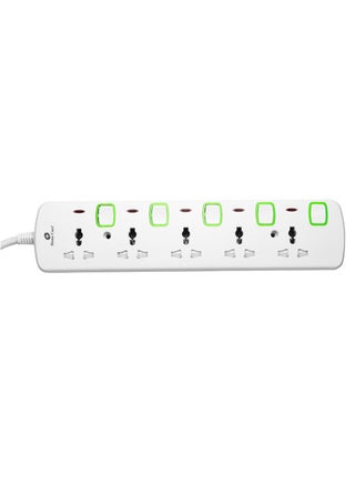 Home Care 5 Way Extension Socket 3M - Extension Lead Strip With Led Indicators | Extra Long Cord With Over Current Protected | Ideal For All Electronic Devices | 2 Years Warranty - pnsku/N70148308V/45/_/1738583077/b96dc201-9eab-4cfc-ae63-5083f63ab133